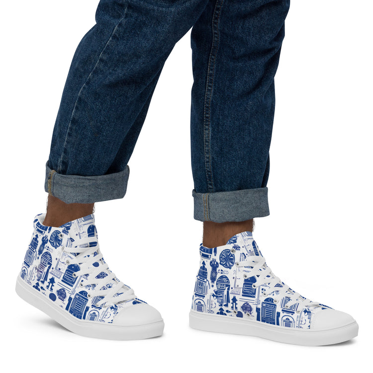 R2 Men's High Top Canvas Shoes - Fandom-Made