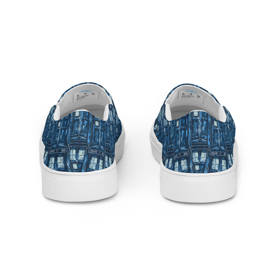 Tardis All-Over Print Men's Slip-On Canvas Shoes - Fandom-Made