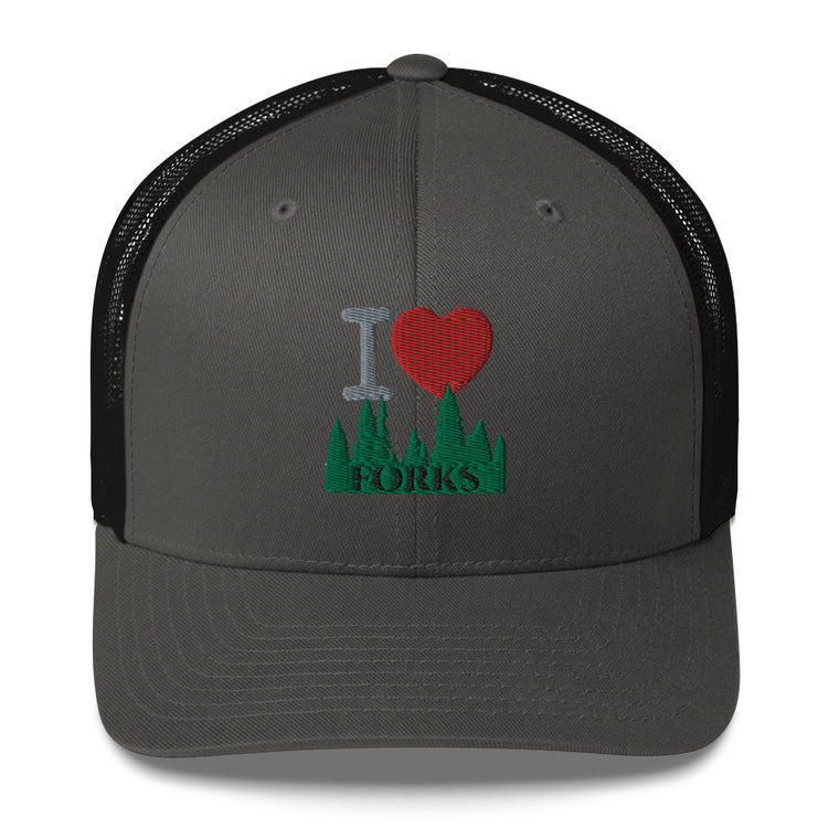 I Love Forks Trucker Hat