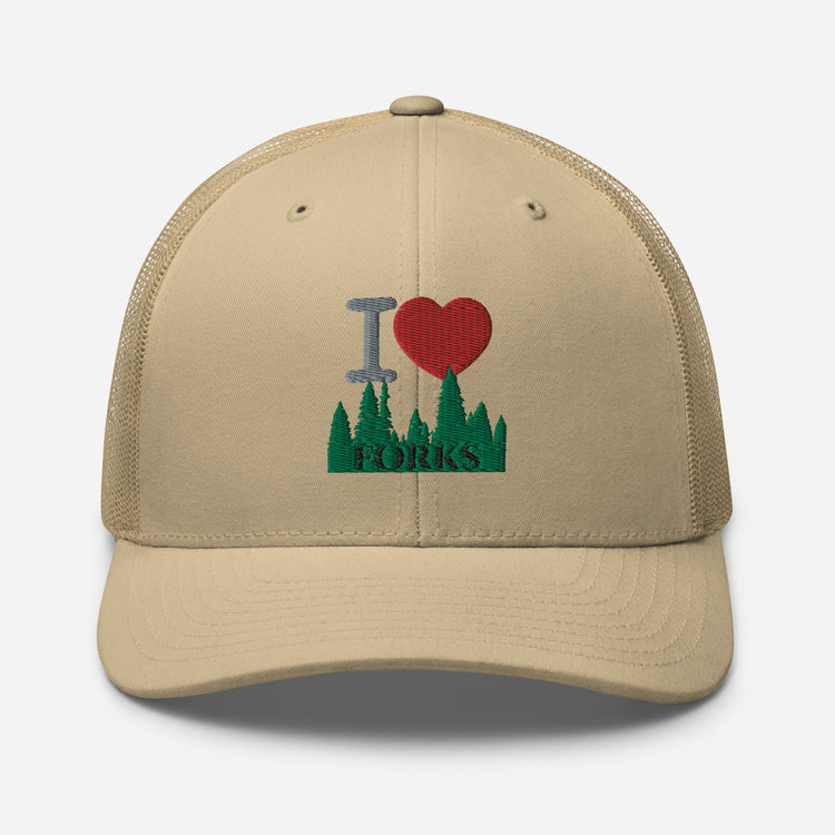 I Love Forks Trucker Hat