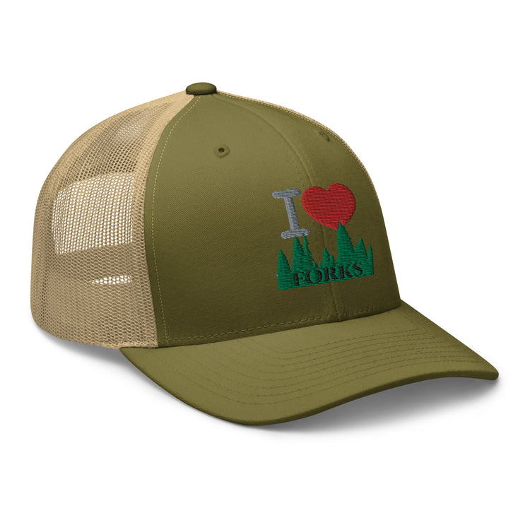 I Love Forks Trucker Hat