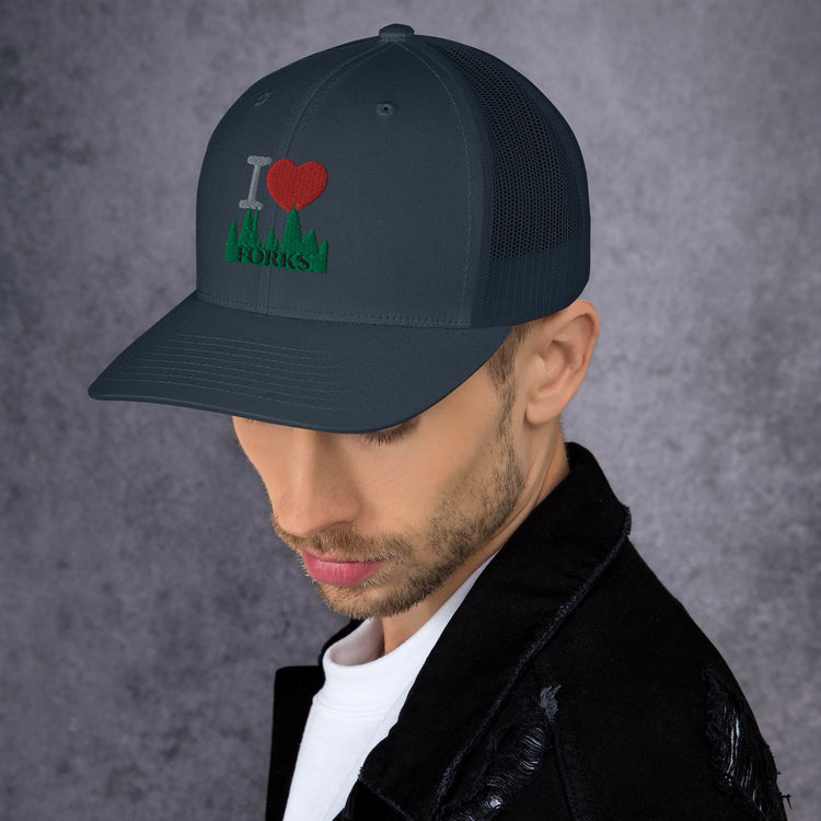 I Love Forks Trucker Hat