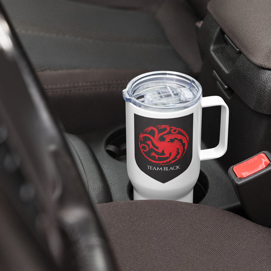 Team Black Travel Mug with a Handle