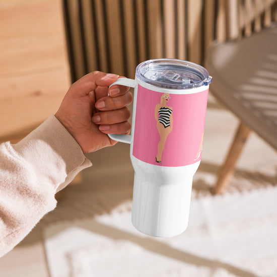 Barbie store travel mug