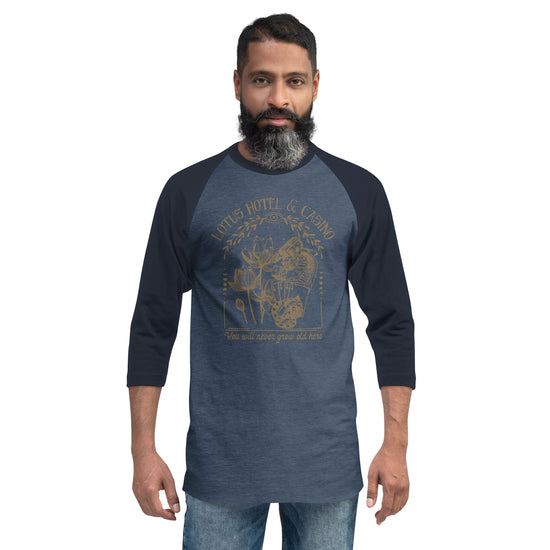 Lotus Hotel & Casino Unisex 3/4 Sleeve Raglan Shirt - Fandom-Made