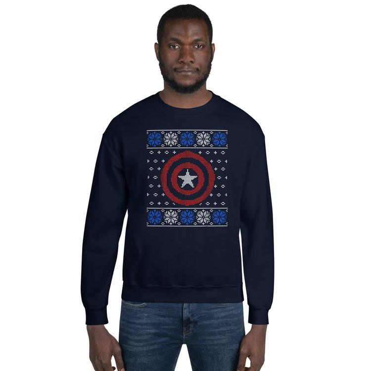 Captain America Ugly Christmas Sweater Unisex Sweatshirt - Fandom-Made