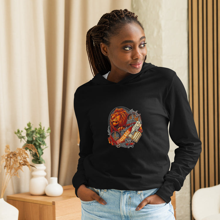 Gryffindor Courage Unisex Hooded Long Sleeve Tee - Fandom-Made