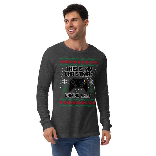 Ugly Gaming Sweater Unisex Long Sleeve Tee - Fandom-Made