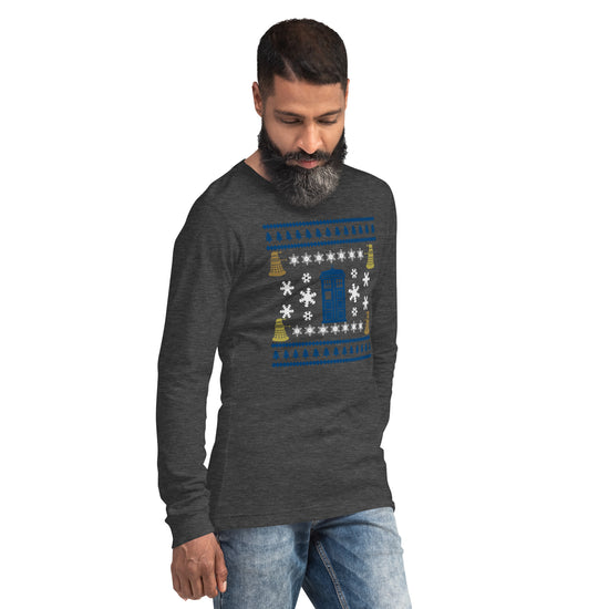 Doctor Who Ugly Christmas Sweater Long Sleeve Tee - Fandom-Made