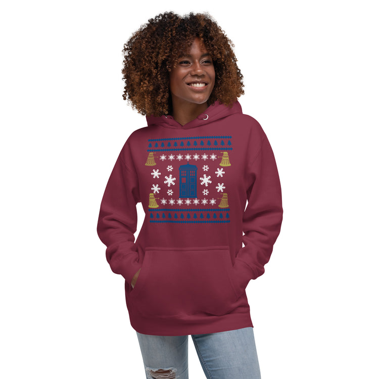 Doctor Who Ugly Christmas Sweater Premium Hoodie - Fandom-Made