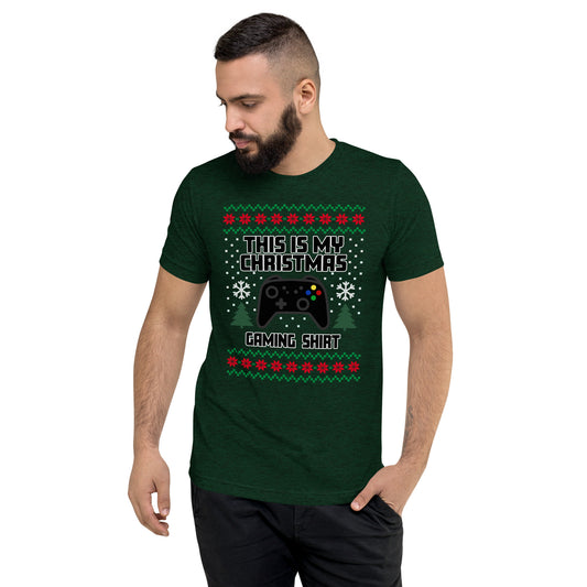 Ugly Gaming Sweater Unisex Tri-Blend T-Shirt - Fandom-Made