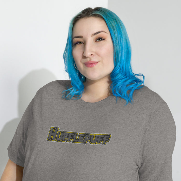 Hufflepuff Embroidery Design Unisex Tri-Blend T-Shirt - Fandom-Made