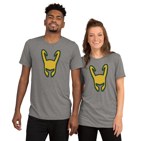 Loki Helmet Unisex Tri-Blend T-Shirt - Fandom-Made