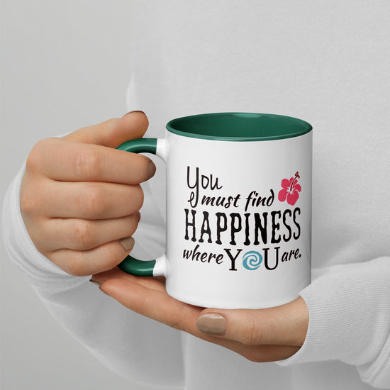 Find Happiness Mugs with Color Inside - Fandom-Made