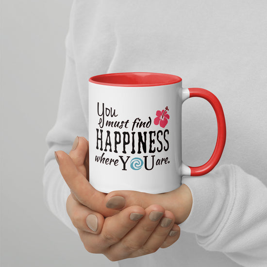 Find Happiness Mugs with Color Inside - Fandom-Made