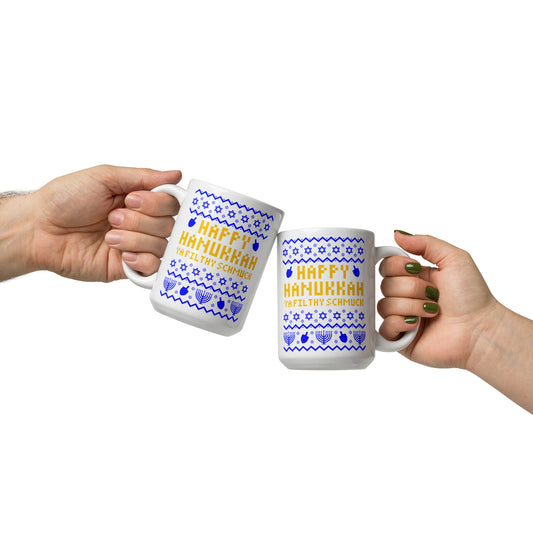 Happy Hanukkah Ugly Sweater Mug - Fandom-Made