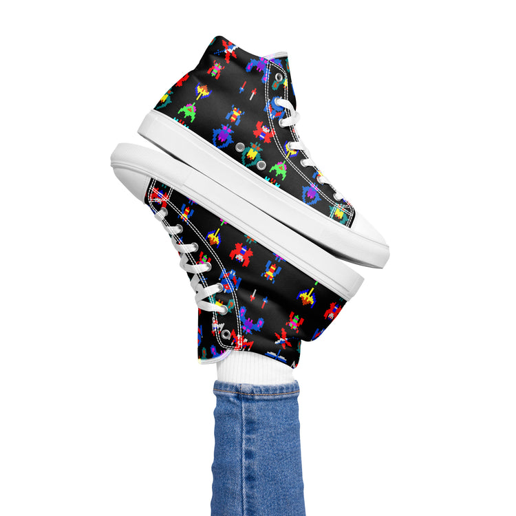 Galaga Women's High Top Canvas Shoes - Fandom-Made