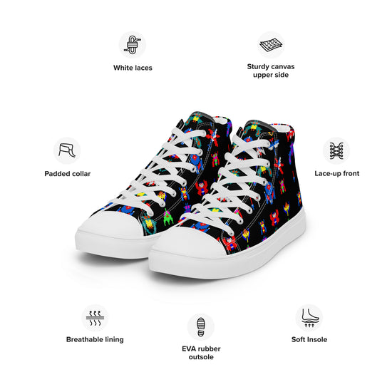 Galaga Women's High Top Canvas Shoes - Fandom-Made