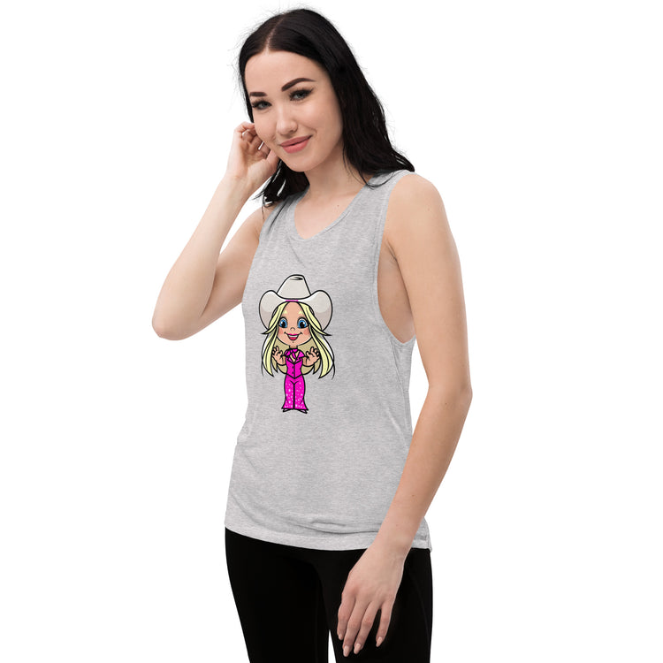 Western Barbie Ladies’ Muscle Tank - Fandom-Made