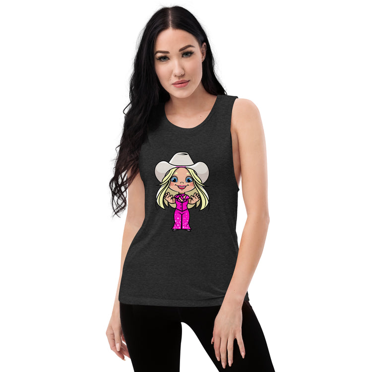 Western Barbie Ladies’ Muscle Tank - Fandom-Made