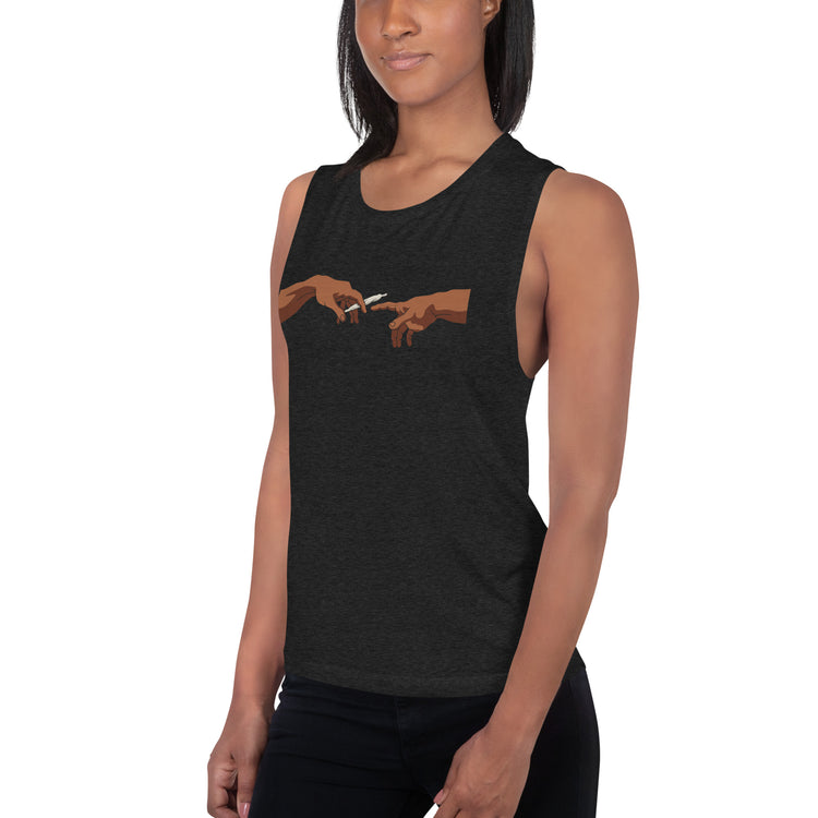 Pass It Ladies’ Muscle Tank (Medium Skin) - Fandom-Made