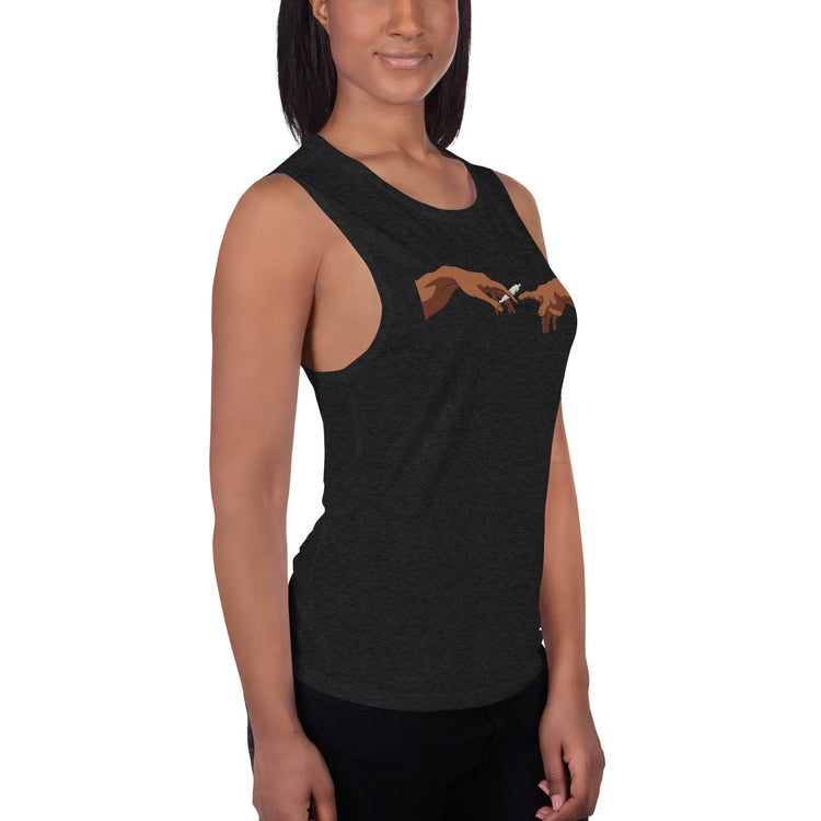 Pass It Ladies’ Muscle Tank (Medium Skin) - Fandom-Made