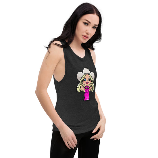 Western Barbie Ladies’ Muscle Tank - Fandom-Made