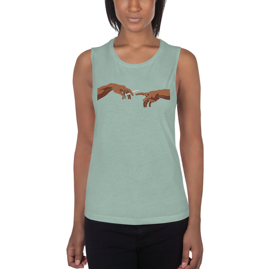 Pass It Ladies’ Muscle Tank (Medium Skin) - Fandom-Made