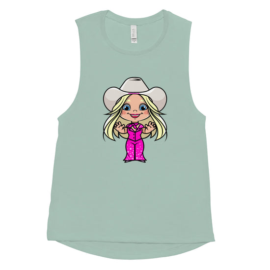 Western Barbie Ladies’ Muscle Tank - Fandom-Made