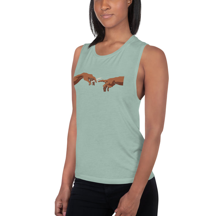 Pass It Ladies’ Muscle Tank (Medium Skin) - Fandom-Made