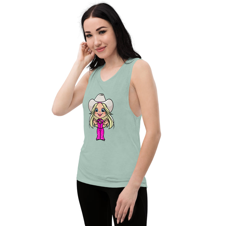 Western Barbie Ladies’ Muscle Tank - Fandom-Made