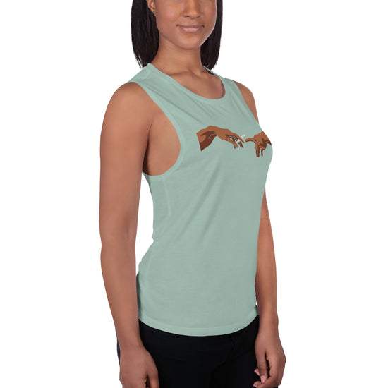 Pass It Ladies’ Muscle Tank (Medium Skin) - Fandom-Made