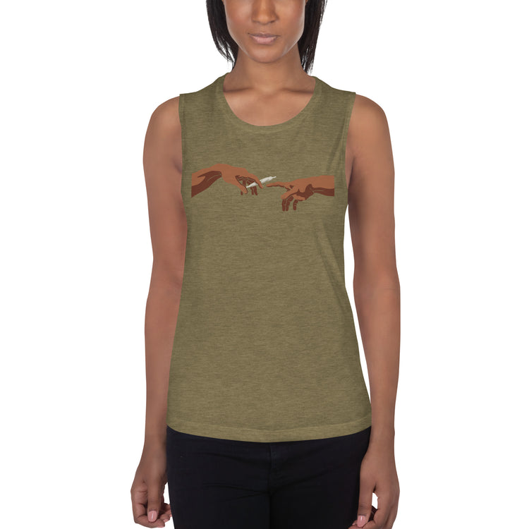 Pass It Ladies’ Muscle Tank (Medium Skin) - Fandom-Made