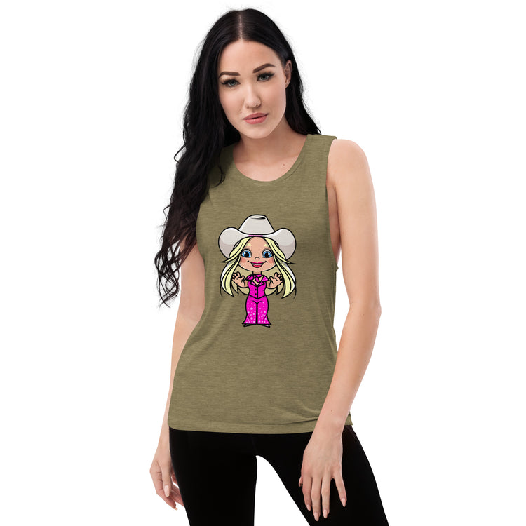 Western Barbie Ladies’ Muscle Tank - Fandom-Made