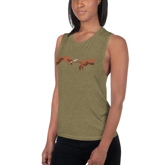 Pass It Ladies’ Muscle Tank (Medium Skin) - Fandom-Made