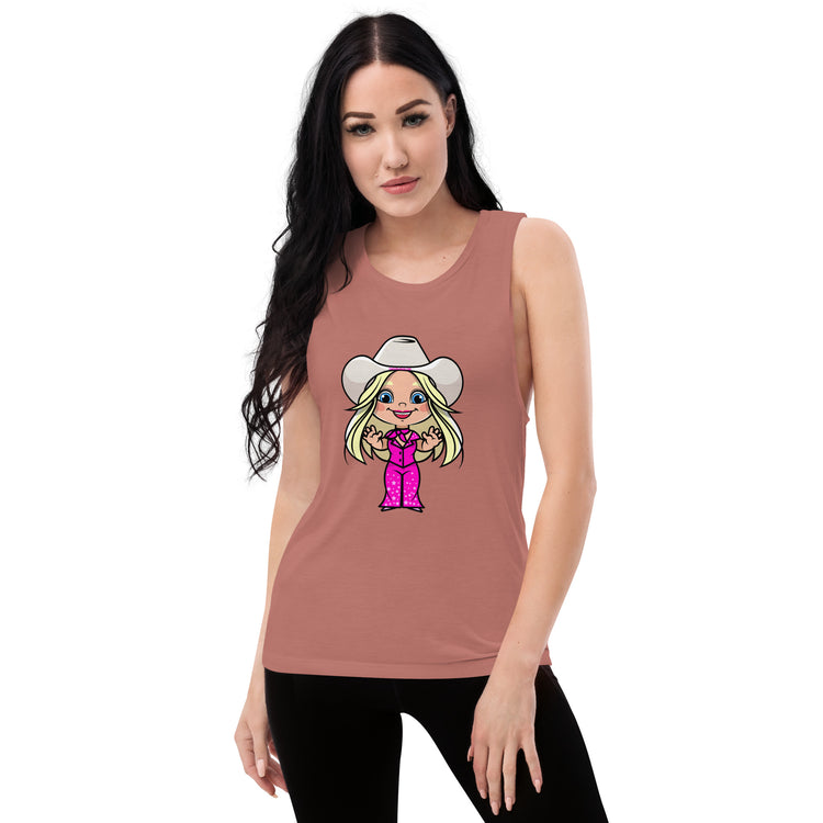 Western Barbie Ladies’ Muscle Tank - Fandom-Made