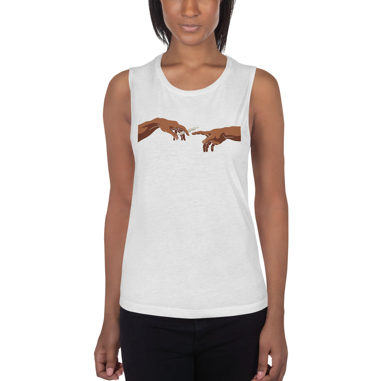 Pass It Ladies’ Muscle Tank (Medium Skin) - Fandom-Made