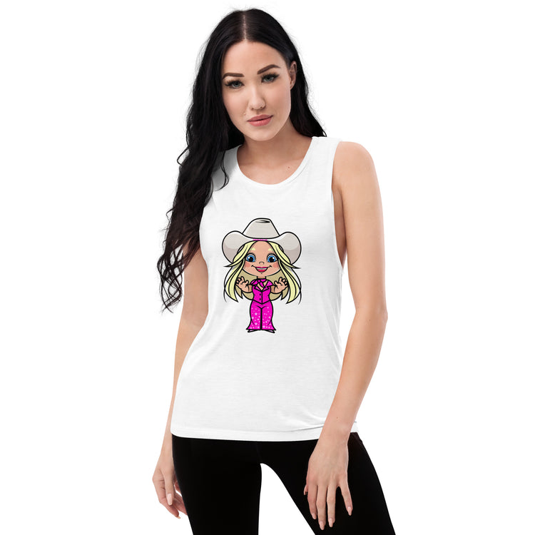 Western Barbie Ladies’ Muscle Tank - Fandom-Made