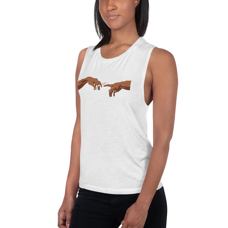 Pass It Ladies’ Muscle Tank (Medium Skin) - Fandom-Made