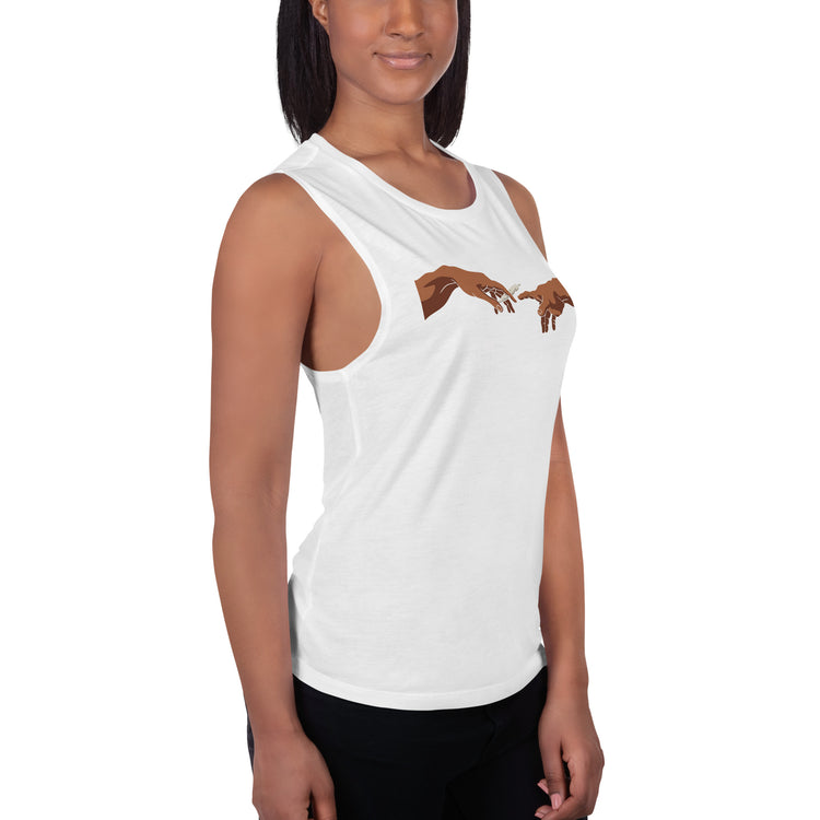 Pass It Ladies’ Muscle Tank (Medium Skin) - Fandom-Made