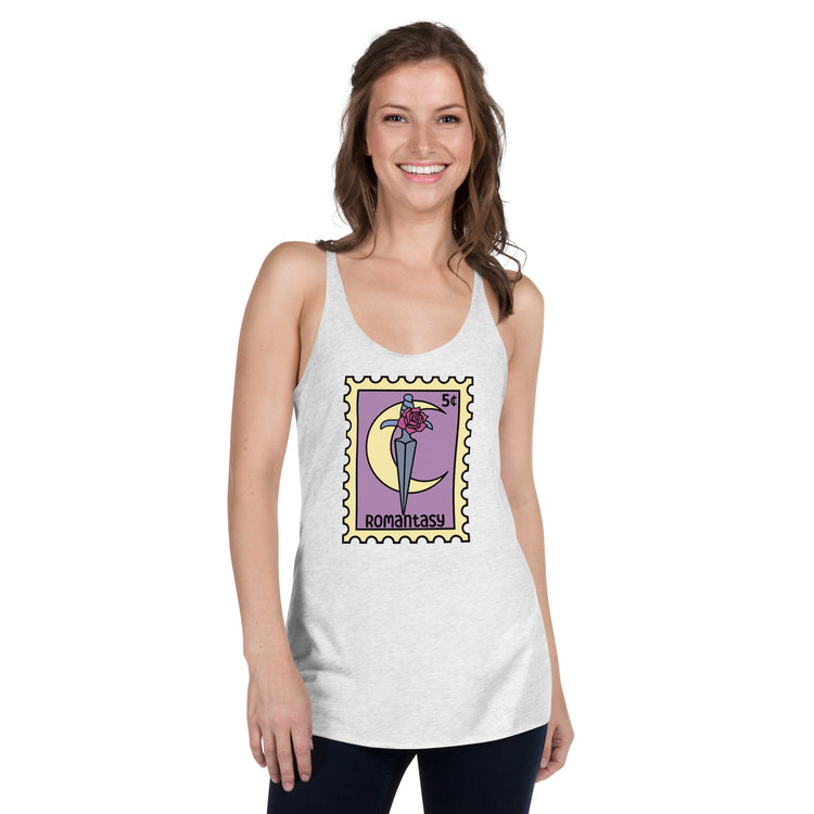 Romantasy Women's Tri-Blend Racerback Tank Top - Fandom-Made