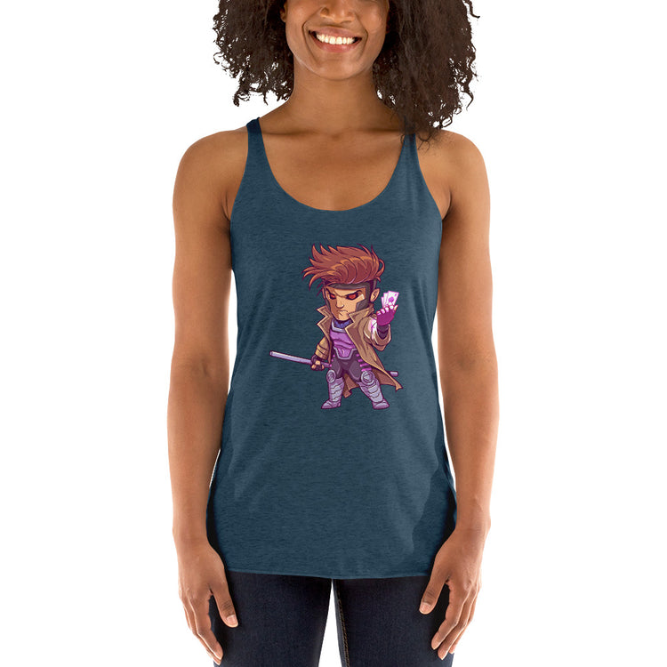 Gambit Women's Tri-Blend Racerback Tank Top - Fandom-Made