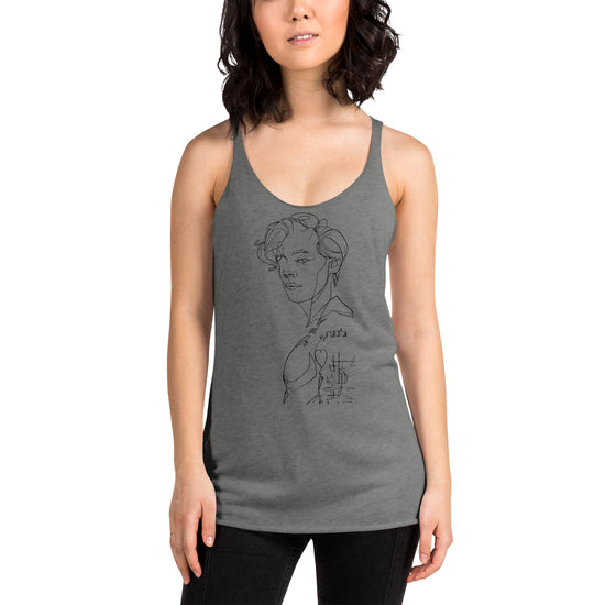 Harry Styles Outline Women's Tri-Blend Racerback Tank Top - Fandom-Made