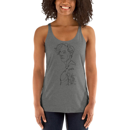 Harry Styles Outline Women's Tri-Blend Racerback Tank Top - Fandom-Made