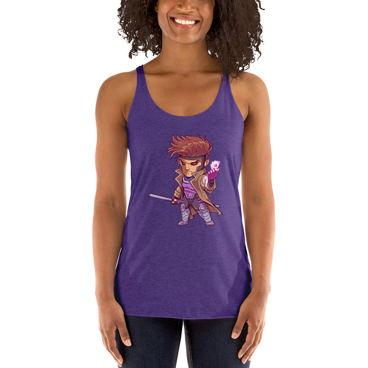 Gambit Women's Tri-Blend Racerback Tank Top - Fandom-Made