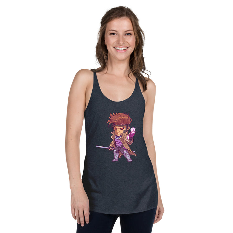 Gambit Women's Tri-Blend Racerback Tank Top - Fandom-Made