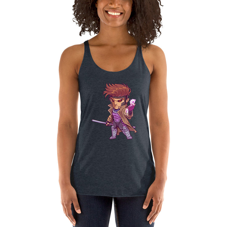 Gambit Women's Tri-Blend Racerback Tank Top - Fandom-Made