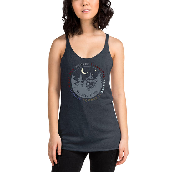 Mystic Falls Families Women's Tri-Blend Racerback Tank Top - Fandom-Made