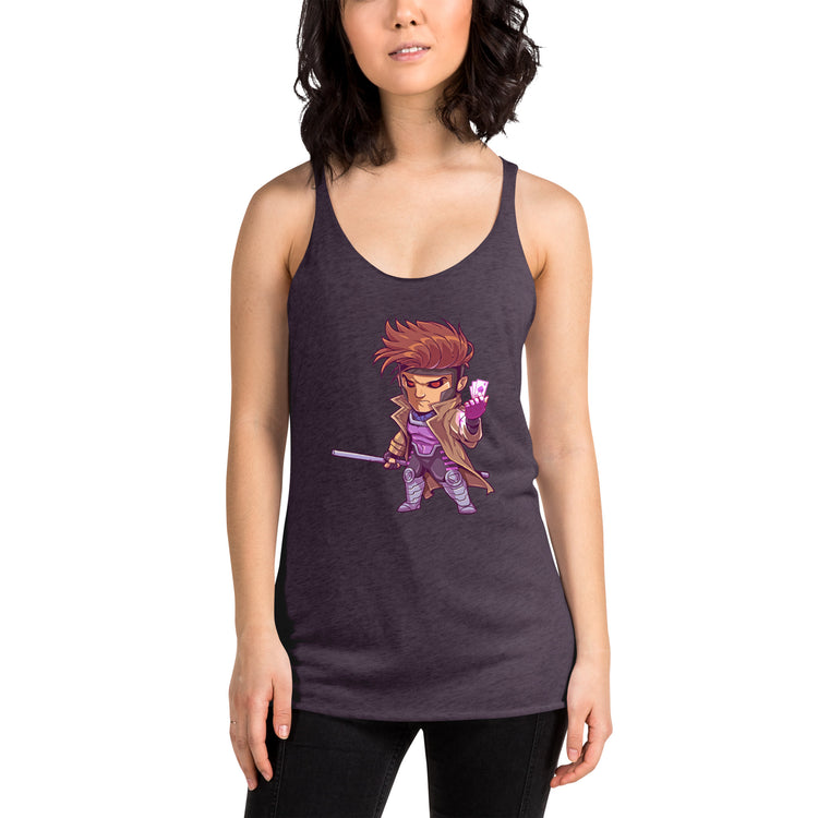 Gambit Women's Tri-Blend Racerback Tank Top - Fandom-Made