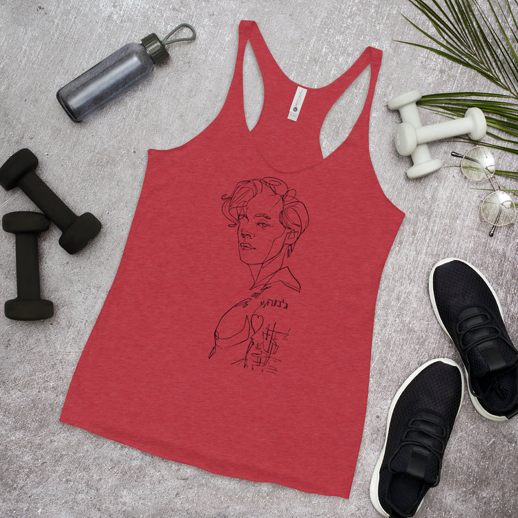 Harry Styles Outline Women's Tri-Blend Racerback Tank Top - Fandom-Made